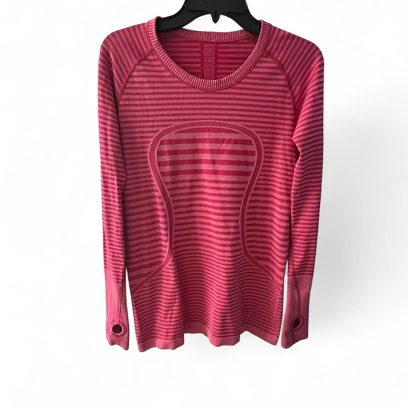 Lululemon Swiftly Tech Long Sleeve Crew in Heathered Berry Rumble size 10 - Picture 4 of 7